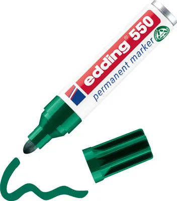 Produktbild von Edding 000927-004, Grün, Rundspitze, Grün, Weiß, Kunststoff, 3 mm, 4 mm