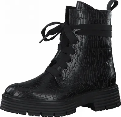 Produktbild von MARCO TOZZI Damen Stiefeletten Leder Schnürboots 2-85212-27, Größe:37 EU, Farbe:Schwarz