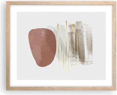 Produktbild von Gerahmtes Poster - Rahmen in heller Eiche - Abstraktion Boho Stück - 50x40 cm - Wand Bild - Wanddeko - Wandbilder - Kunstposter - Wandposter - Bilderrahmen - Bilder - Kunstdruck - P2NAA50x40-4811