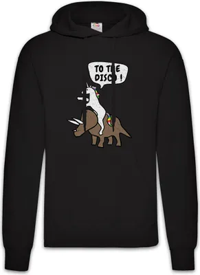 Produktbild von Urban Backwoods To The Disco Unicorn, Herren Hoodie, Farbe: Schwarz, Größe: M