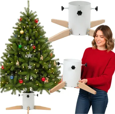 Produktbild von Weihnachtsbaumständer, Weihnachtsbaumfuß, Abdeckung, Stamm, stabiler Wasserständer, Loft MORE&DECO