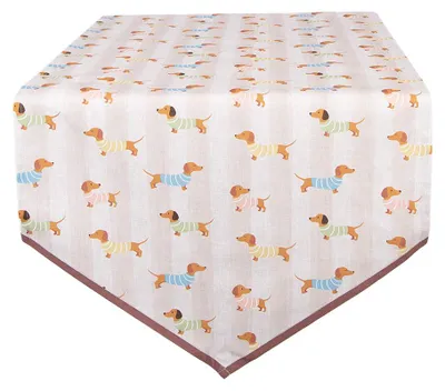 Produktbild von Clayre & Eef Tischläufer 50x160 cm Beige Baumwolle