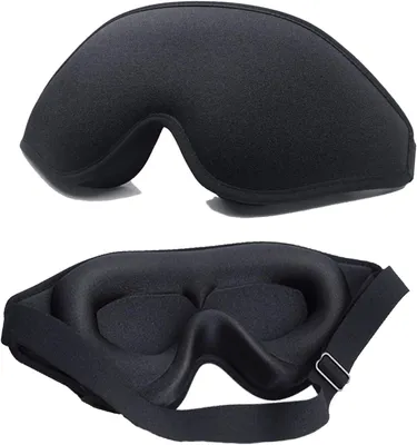 Produktbild von Schlafmaske 3D, 100% lichtdicht, weicher Memory-Schaum, verstellbares Band, für Seitenschläfer