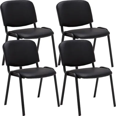 Produktbild von 4er Set Besucherstuhl HLO-CP111 Kunstleder  schwarz