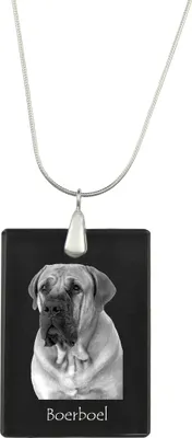 Produktbild von Boerboel - Kristallanhänger mit Hund, Silberhalskette mit Foto, personalisierter Anhänger der Marke Art-Dog