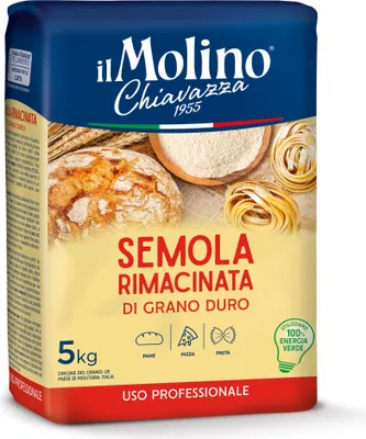 A bag of Semola Rimacinata di Grano Duro flour.