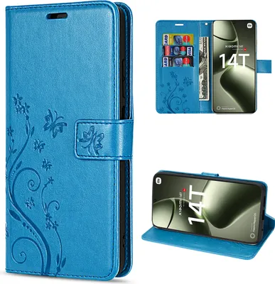 Produktbild von Hülle Xiaomi 14T, Handy Tasche Handyhülle Wallet Case Flip Cover Klapphülle Blau