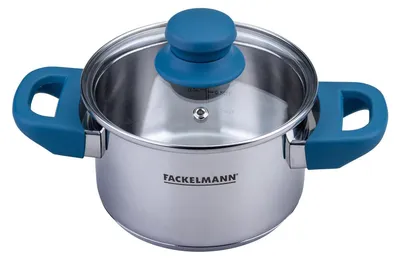 Obrázek produktu pro Fackelmann Essential hrnec s poklicí Ø 14 cm z nerezové oceli, ergonomické rukojeti, moderní design pro všechny typy varných desek