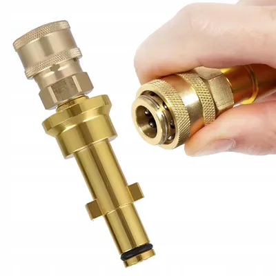 Zdjęcie produktu dla JetLink BrassPro NGSH – Mosiężny adapter do myjek Nilfisk Gerni STIHL HUSQVARNA | Szybkozłącze 1/4" | Przejściówka do akcesoriów | Do pianownic i lanc
