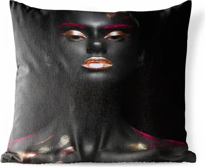 Produktbild von MuchoWow® Outdoor Kissen - Frau - Kupfer - Rosa - 45x45 cm - Wetterfest - Lounge Kissen - Fotokissen - Dekoratives Kissen