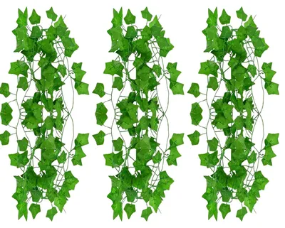 Image de Guirlande de lierre artificiel, 3 branches de lierre de 210 cm chacune, plantes suspendues artificielles avec environ 70 feuilles, guirlande pour la décoration murale, décoration jungle, mariage, fête, chambre