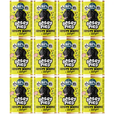 Zdjęcie produktu dla Dobry Pies Czysty wieprz + kolagen karma monoproteinowa dla psa w puszce 12x 400g