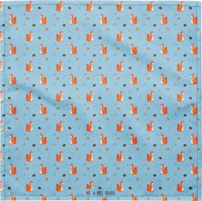 Produktbild von Mr. & Mrs. Panda Bandana Eichhörnchen Blume S - Blau - Geschenk, Schweißband, Spruch Positiv, Lustige Sprüche, glücklich, Kopftuch, Lachen, Haarband, Motivation, Spaß