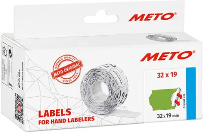 Produktbild von METO Etiketten für Preisauszeichner 32 x 19 mm grün 5 Rollen à 1.000 Etiketten