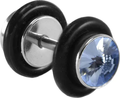 Produktbild von Fake Plug mit Kristallstein Größe - 10 mm Farbe - Hellblau