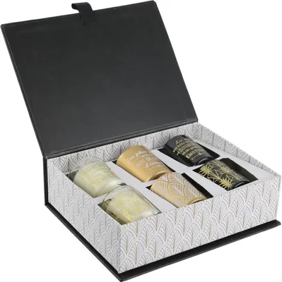 Luxus Geschenkbox schwarze Duftkerzen 6-teilig