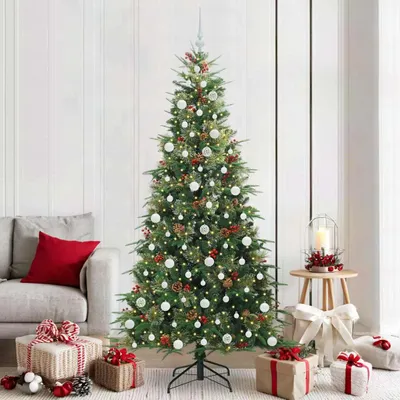 Image de Arbre de Noël artificiel pliable, vert, 210 cm, en PE et PVC