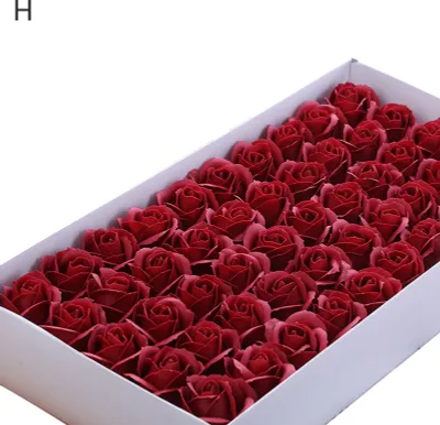 Produktbild von 50pcs 3-layer-simulierte Rose Duft Seifenblume Weihnachten Valentine Geburtstagsgeschenk-H