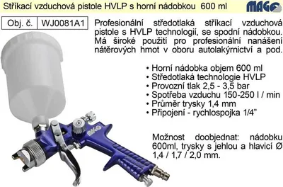 Produktbild von Farbspritzpistole H881W HVLP PROFESIONALL 1,4 mm