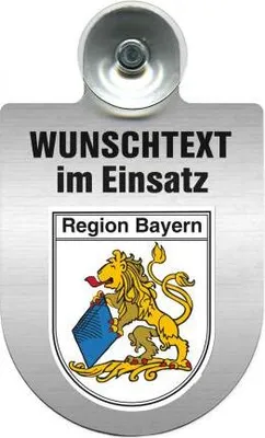Produktbild von Einsatzschild für Windschutzscheibe - Personalisierung - Sonderanfertigung - 309470 Color - Region Bayern
