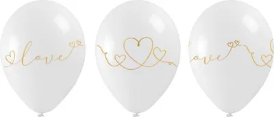 Productafbeelding van Ballonnen met gouden Valentijnsopdruk, 5 stuks
