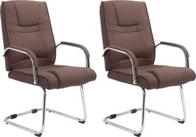 Produktbild von CLP 2er Set Freischwinger Attila Stoff mit Metallgestell braun