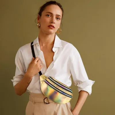 Produktbild von Glitzernde Hüfttasche für Damen - 2 Stück wasserdichte Gürteltaschen für Sport und Festivals