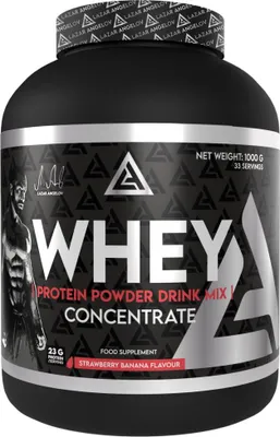 Imagen del producto de Lazar Angelov Nutrition | Mezcla en polvo para batido de proteína de suero de leche LA | Concentrado de fresa y plátano
