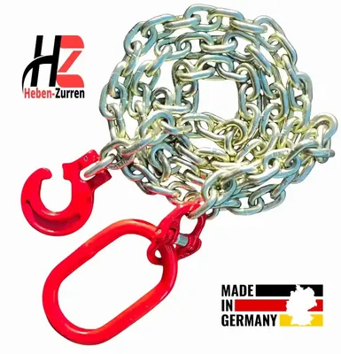 Produktbild von Forstkette GK8 mit Schlinghaken – 10 mm – 5 m – EN 818-2 – Zugkraft 6300 daN – verzinkt