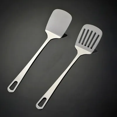 Zdjęcie produktu dla Łopatka do smażenia ze stali nierdzewnej, 35 cm, z płaskim uchwytem, idealna do naleśników, ryb i jaj, można myć w zmywarce