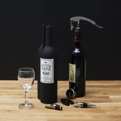 Image de Coffret Vin - THE CONCEPT FACTORY - 5 Accessoires - Noir