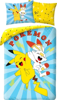 Immagine prodotto di Pokémon Bettbezug Pikachu & Scorbunny 140 x 200 cm (65 x 65 cm)