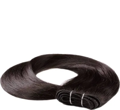 Produktbild von hair2heart Echthaar Tressen zum Einnähen Extensions glatt - 50cm 100g 5/0 mittelbraun