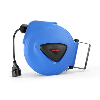 Produktbild von Jopassy 20m kabelaufroller Strom Stromkabel Verlängerungskabel Steckdose Automatik Kabeltrommel mit Stopfunktion für Wandmontage