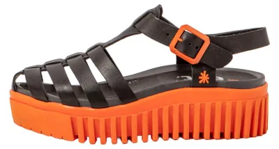 Produktbild von Art Keilsandalen Damen 1575 NAPPA BLACK-ORANGE/BRIGHTON Farbe Schwarz