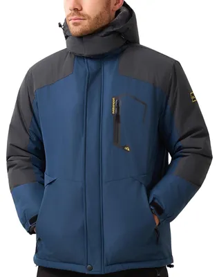 Imagen del producto de Chaqueta de esquí para hombre - Resistente al viento - Repelente al agua - Con forro y capucha - Para exterior