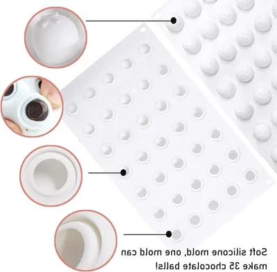 Siliconformen für Schokoladenkugeln mit 35 Löchern Ø 2cm für DIY Schokolade, Kuchen und Eis