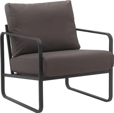 Produktbild von CLP Lounger Manea mit Metallgestell braun Kunstleder