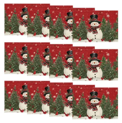 Platzsets Schneemann 12er Set 30x45 cm Polyester waschbar