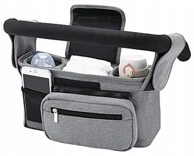 Produktbild von Markenlos Kinderwagen-Organizer multifunktional mit abnehmbarer Tasche