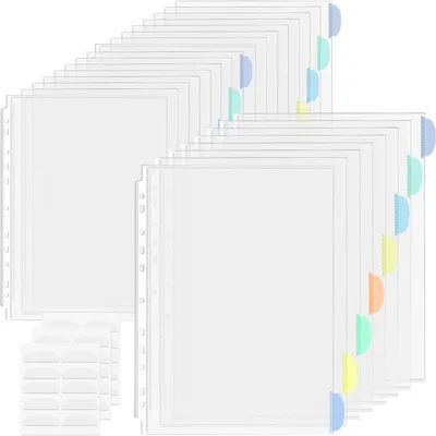 Imagen del producto de Fundas transparentes A4, 24 unidades, resistentes al desgarro, para documentos