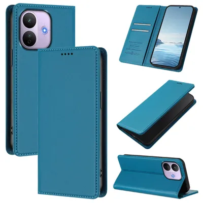 Obrázek produktu pro Kožené pouzdro pro Xiaomi Redmi Note 17 Pro 5G, magnetické flipové pouzdro zPolyuretankůže se stojánkem Jezerní modrá