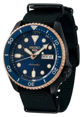 Produktbild von Seiko 5 Sports SBSA098 Automatik Herrenuhr mit blauem Zifferblatt