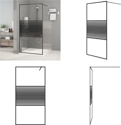 Produktbild von vidaXL Duschwand für Begehbare Dusche Schwarz 100x195 cm ESG Glas Klar - Duschwand - Duschwände - Duschabtrennung - Duschabtrennungen