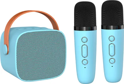 Image de P2 haut-parleur portable, haut-parleur sans fil, haut-parleur karaoké, haut-parleur d'extérieur, Bluetooth 5.0, double microphone, bleu