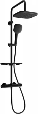 Produktbild von Mexen KT33 Brausegarnitur für Aufputzmontage mit Kopfbrause und Thermostatmischer, Schwarz - 771503393-70