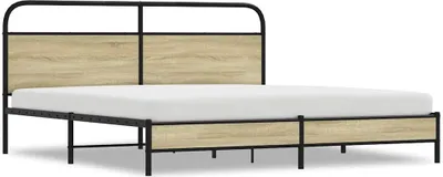 Productafbeelding van vidaXL Metalen bed zonder matras, Sonoma-eikenhout, 183x213 cm