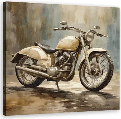 Produktbild von Leinwandbild Motorrad Retro Vintage 50x50 Feeby Beige bild für die wand bereit zum aufhängen