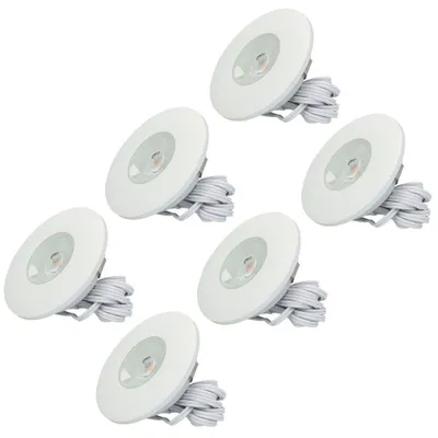 Image de HOFTRONIC - Spot LED encastrable plat 3W 2700K IP44 Blanc lot 6