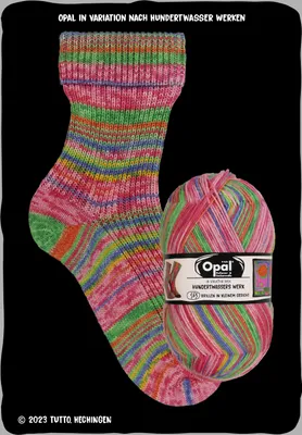 Produktbild von Opal Hundertwasser Edition 4,100g/425m 75% Schurwolle/25% Polyamid 4-fädige Pullover/Sockenwolle 563 Brillen i.kl.Ges.